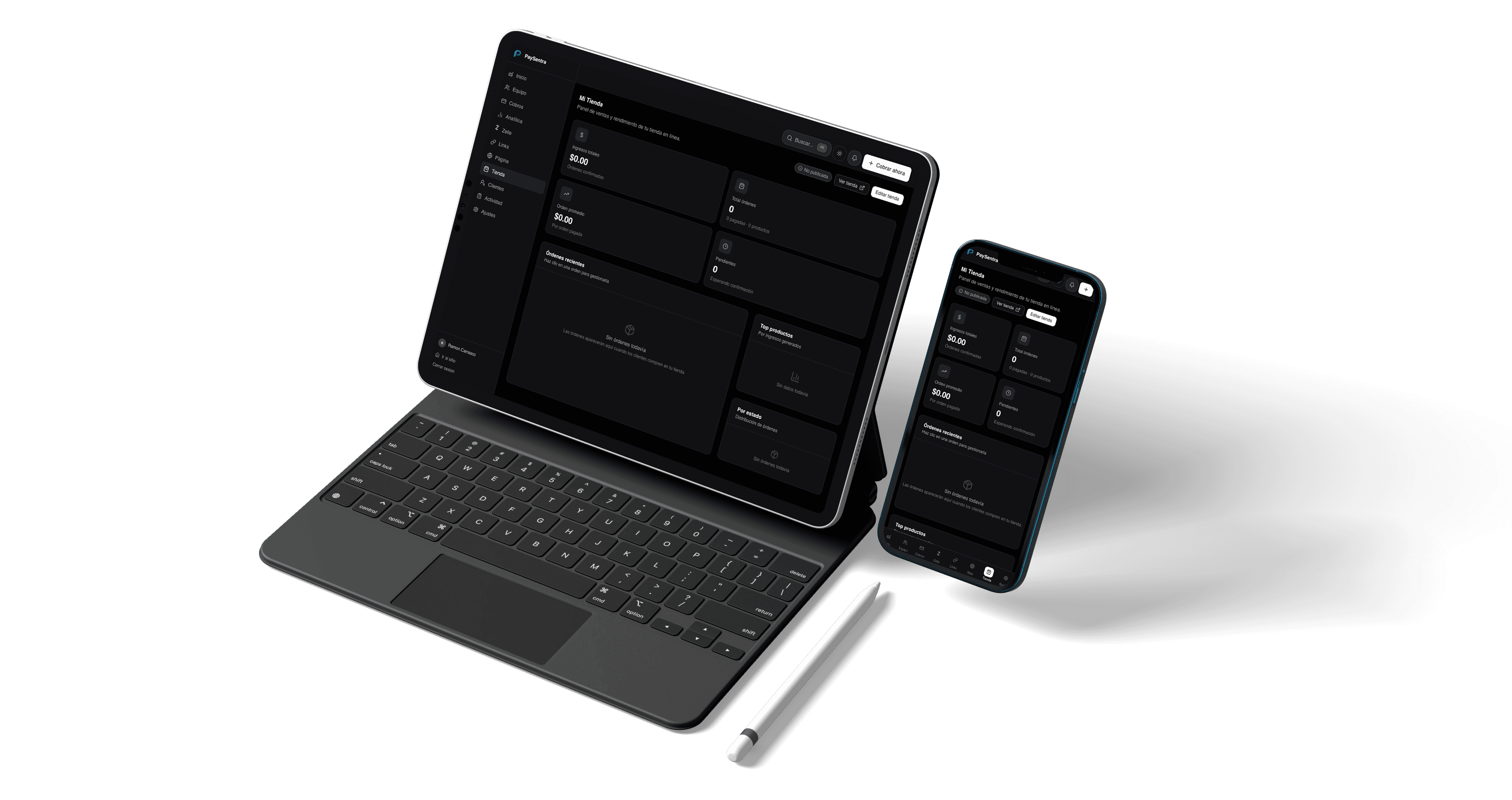Vista previa del dashboard de PaySentra